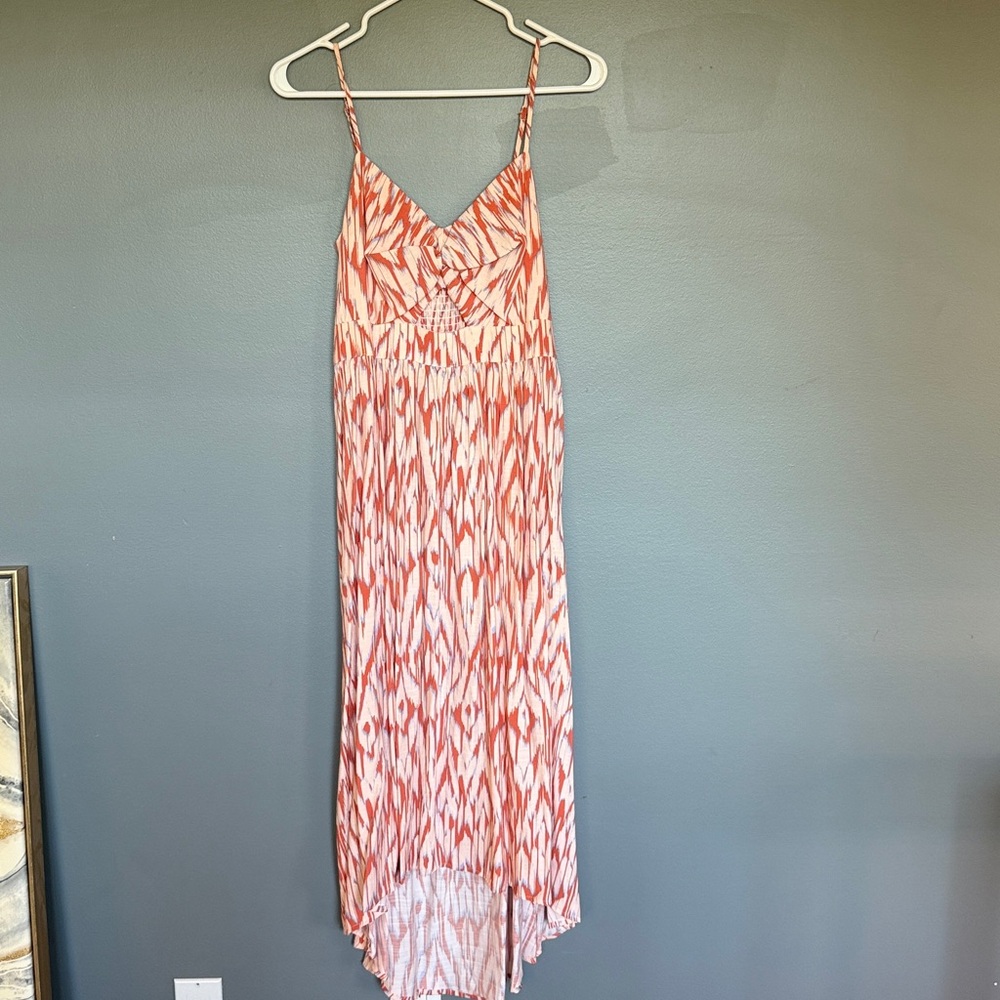 Nine West Coral and Cream Textured Dress